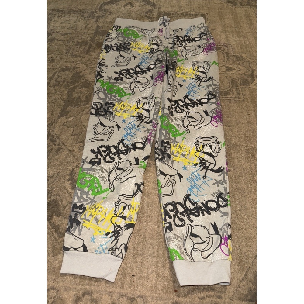 Disney Parks Donald Duck Jogger Sweatpants Womens Sz‎ Medium Graffiti